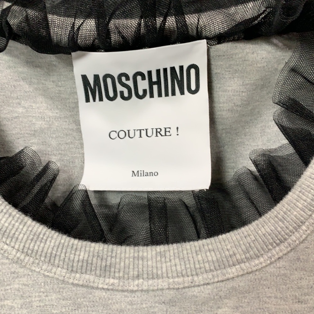 Moschino  Couture “I don’t speak Italian… gray top - Picture 7 of 8